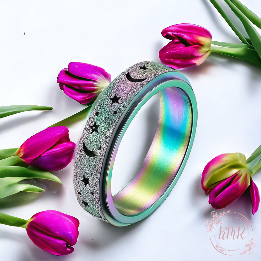 Moon & Star Anxiety Fidget Ring