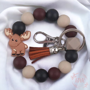 Silicone Beaded Bracelet Keychain