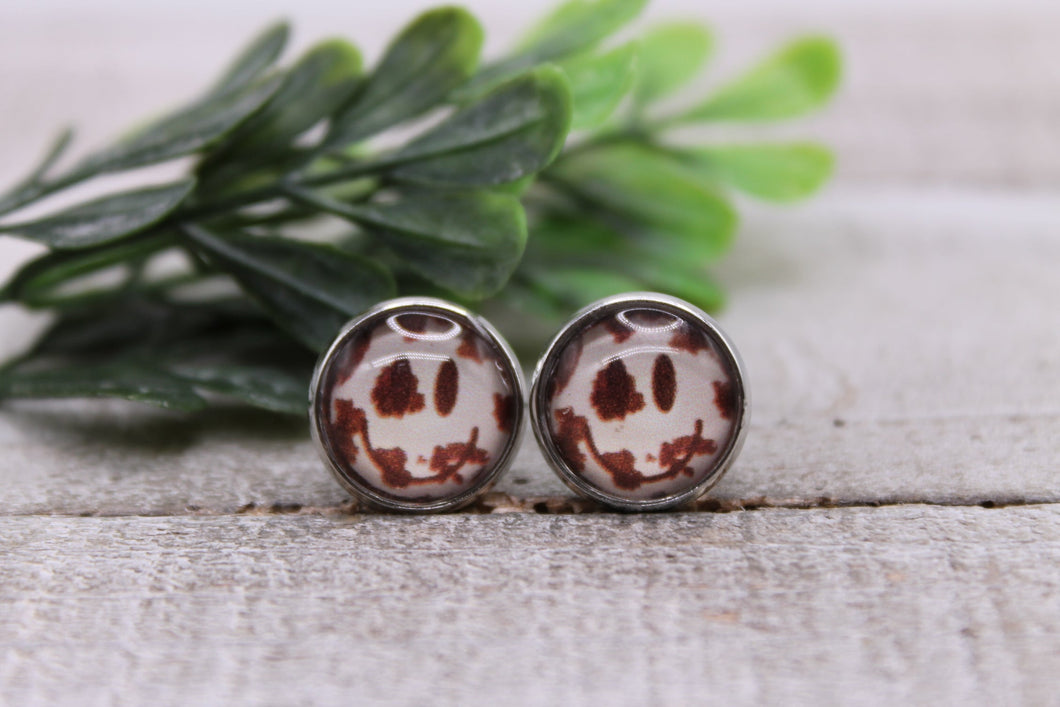 Cow Smiley Face Earrings