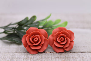 Orange Roses Earrings