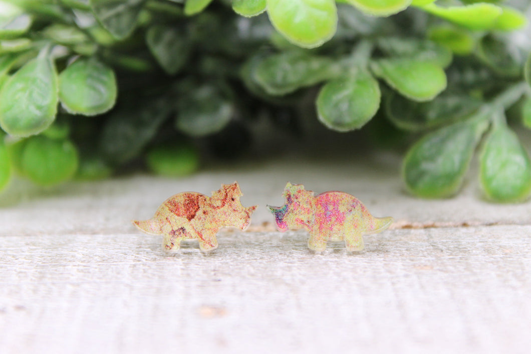 Triceratops Dinosaur Earrings
