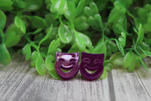 Purple Mask Earrings