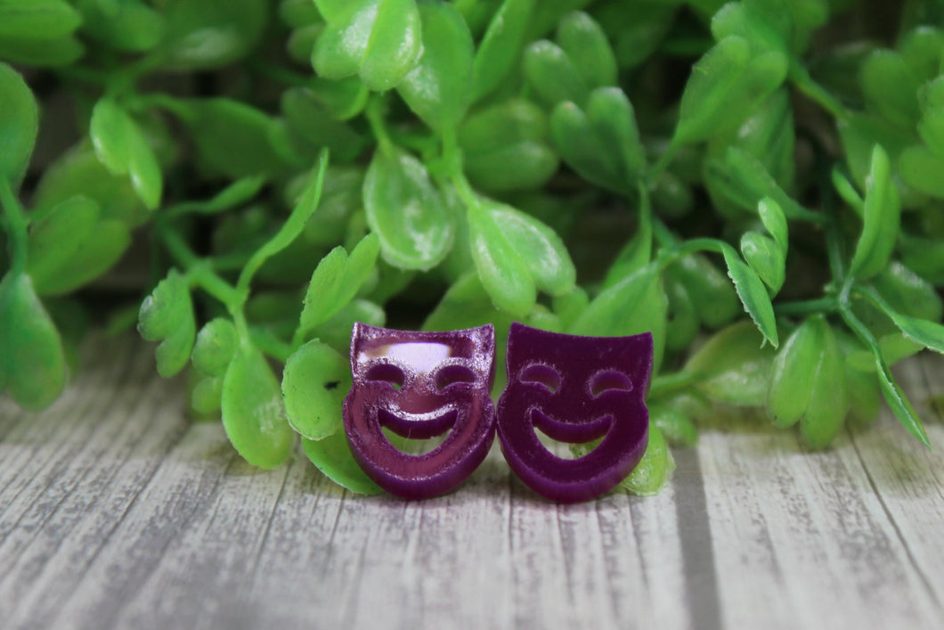 Purple Mask Earrings
