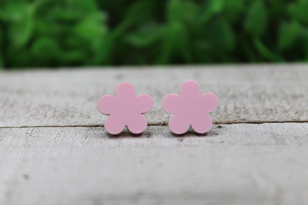 Pink Flower Earrings
