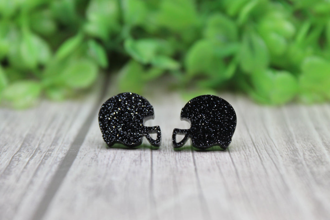Glitter Football Helmet Earrings